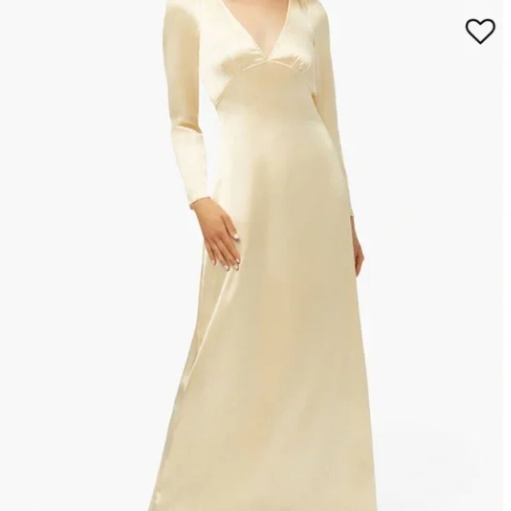 Weworewhat Butter Yellow Cowl Back Dress in Satin